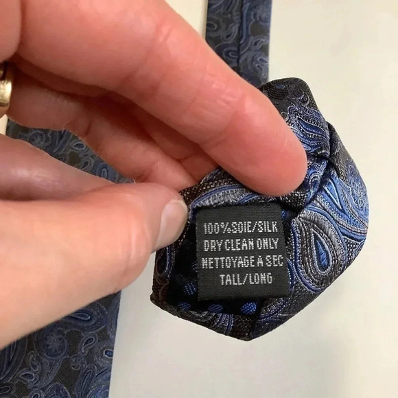 PERRY ELLIS Brown & Blue Paisley Woven Silk Tie - Picture 7 of 11